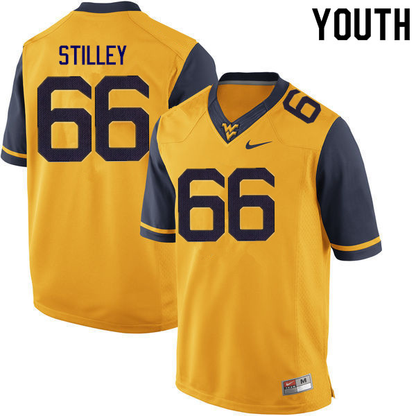 NCAA Youth Adam Stilley West Virginia Mountaineers Gold #66 Nike Stitched Football College Authentic Jersey YD23N62KF